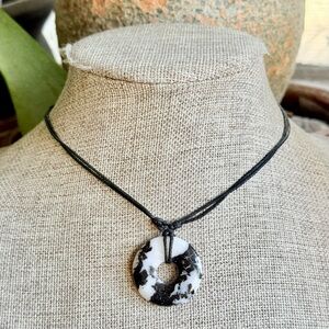 Boho Zebra Jasper Donut Choker